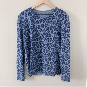 blue leopard print sweater